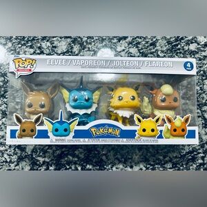 Unopened Funko Pop Pokémon Eevee Evolution Set - 4 Pack